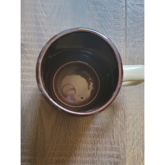 Arkansas Coffee Mug Souvenir Waterfall‎ Hog Brown Glazed Rim Collectible - Picture 3 of 4